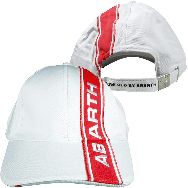 Abarth Side Stripe Baseball Cap White and Red