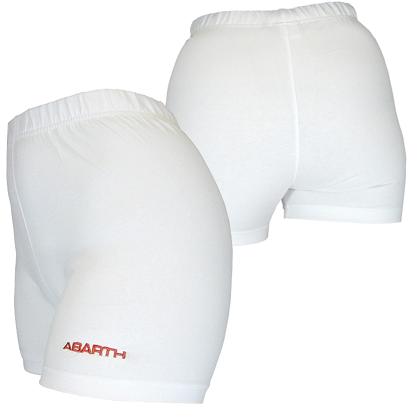 Abarth Ladies White Tight Fit Sports Briefs / Shorts