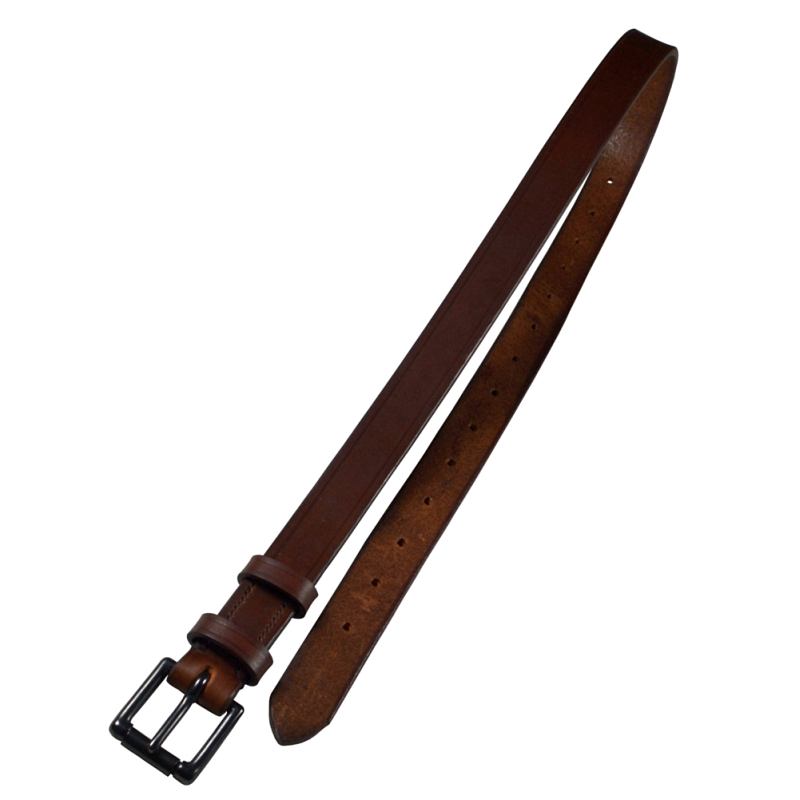 Porsche 356 Spare Wheel Strap Brown Bridle Leather Black Stainless Steel Hardware