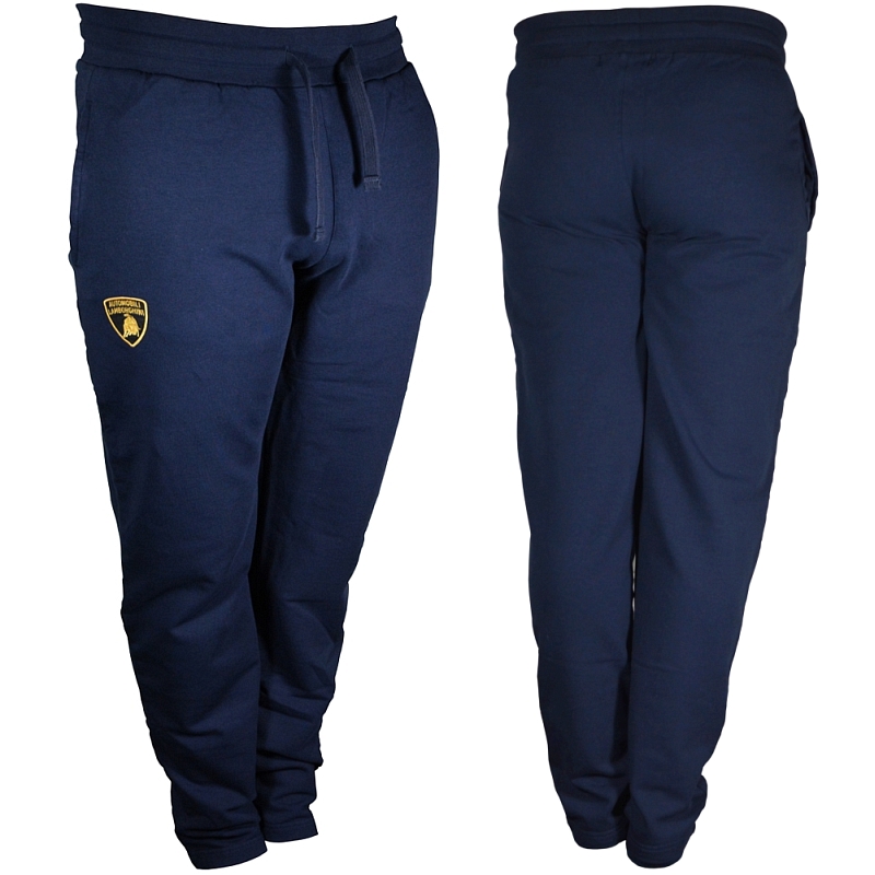 Automobili Lamborghini Men's Dark Navy Track Pants Gold Shield Edition