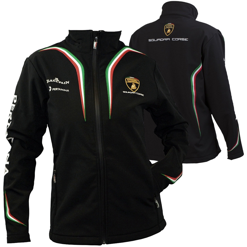 Automobili Lamborghini Squadra Corse Ladies Black Softshell Jacket