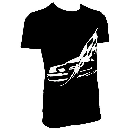 Ford Mustang Takes the Checkered Flag Men's Black T-Shirt