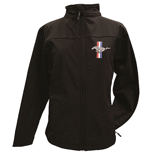 Ford Mustang Ladies Embroidered Black Soft Shell Jacket