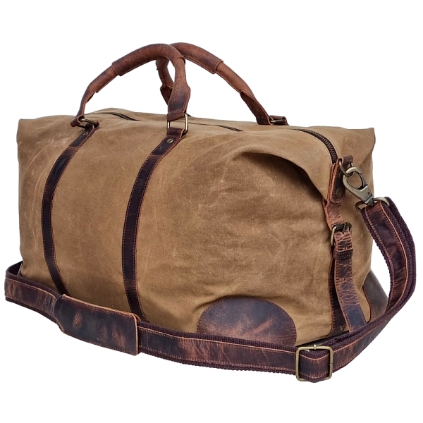 Scaramanga Leather and Canvas Duffle Bag