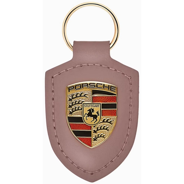 Porsche Key Fob Frozen Berry Leather with Metal Colour Crest