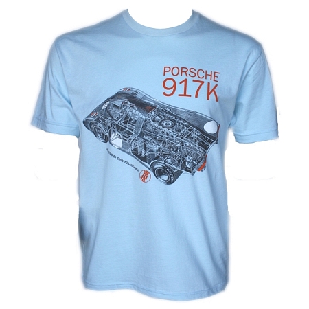 Gulf Porsche 917 Kurz Men's Blue T-Shirt Original Art By Shin Yoshikawa