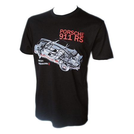 Porsche 911 Carrera RS Men's Black T-Shirt Original Art By Shin Yoshikawa
